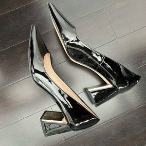 Zara black and gold heels size 39